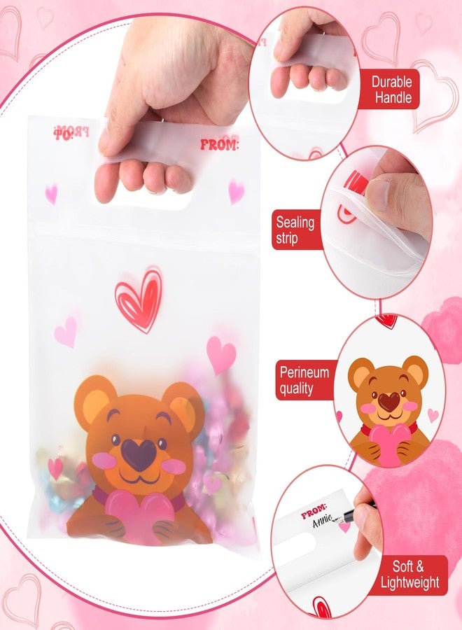 Hallswl 48Pcs Valentines Day Gifts Bags,Valentines Themed Plastic Bags Cellophane Candy Treat Goodie Bag for Valentine’s Day Classroom School Kids Gift Exchange Party Favors - Image 3